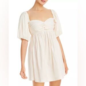 En Saison Poplin Babydoll Dress in Natural -‎ M